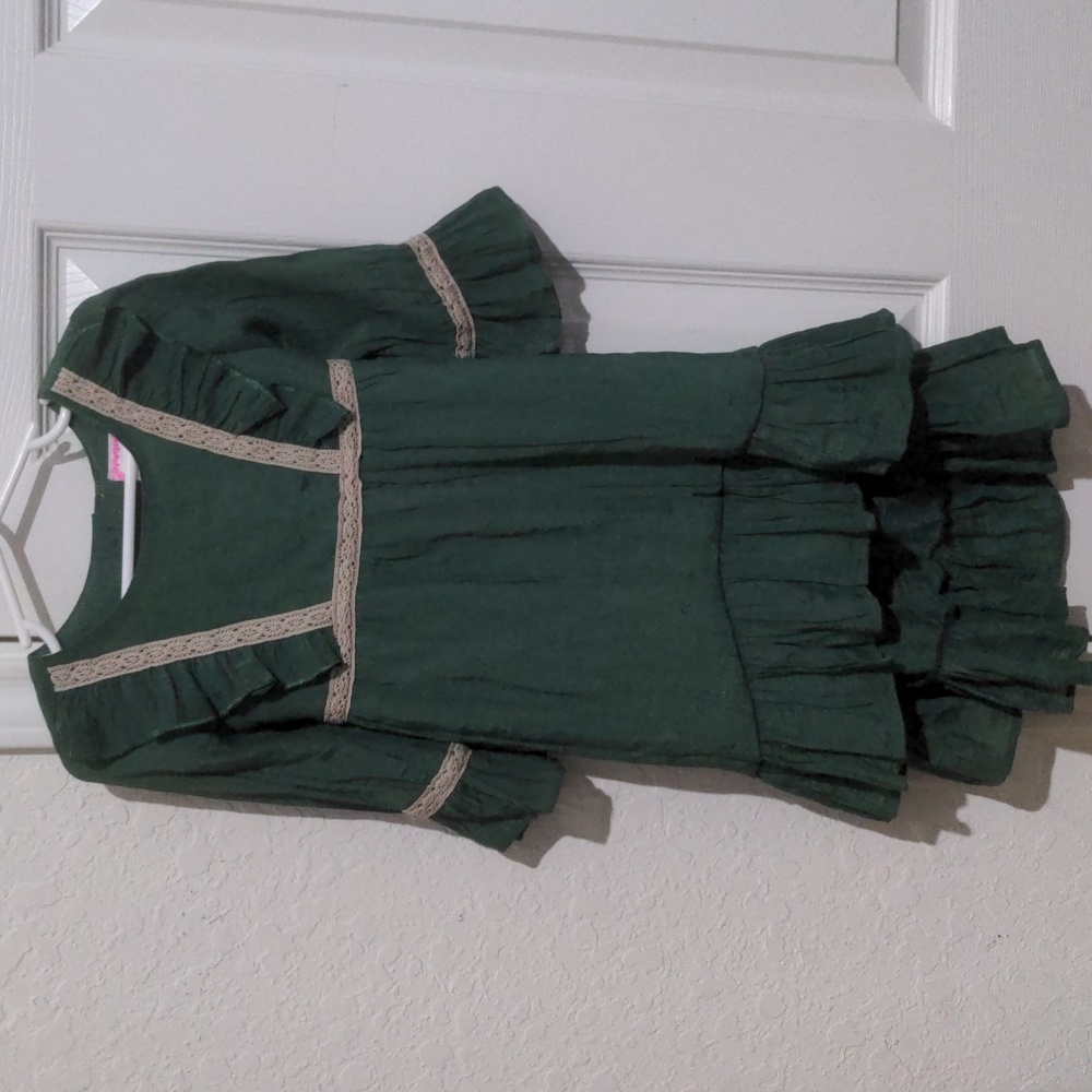 Lele for kids Girls Green Long Sleeve Frock Dress. Size 4T NWT